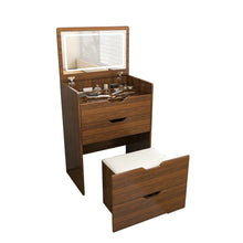 Load image into Gallery viewer, Vanity Desk With Lighted Mirror &amp; Stool
