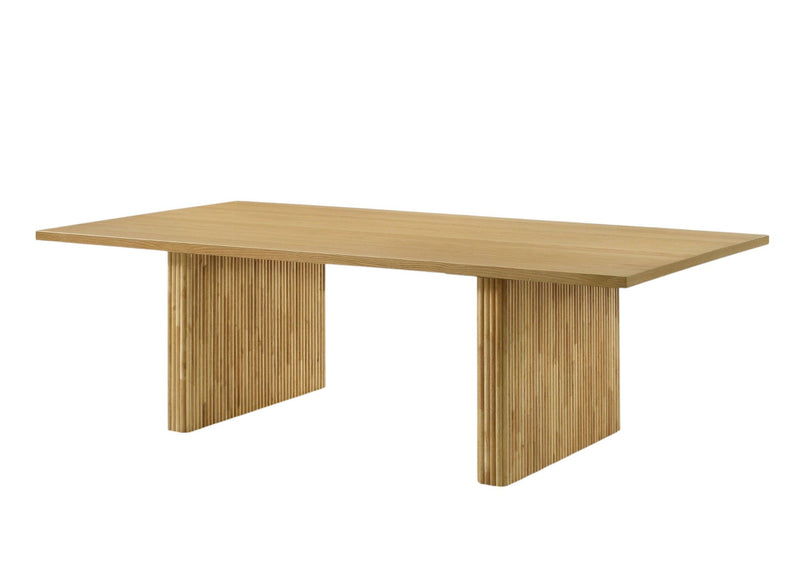 94" Wood Double Pedestal Base Dining Table - Natural