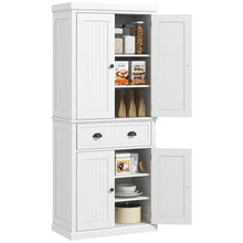 Load image into Gallery viewer, Homcom - 72" Kitchen Pantry, Tall Storage Cabinet, Freestanding Cupboard With Drawer, Doors And Adjustable Shelves - White
