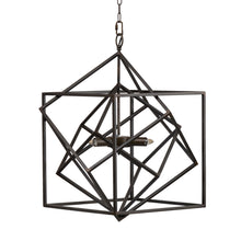 Load image into Gallery viewer, 3 Light Metal Chandelier, Hanging Light Fixture With Adjustable Chain For Kitchen, Bulb Not Included - Black
