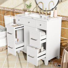 Load image into Gallery viewer, Bathroom Vanity With Ceramic Sink, Soft Close Doors, Adjustable Shelves
