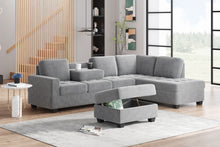 Load image into Gallery viewer, Orisfur. Modern Sectional Sofa with Reversible Chaise, L Shaped  Couch Set with Storage Ottoman and Two Cup Holders for Living Room
