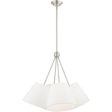 Load image into Gallery viewer, 26'' Four Light Dimmable Chandelier With Shades - Nickel
