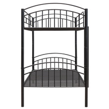 Load image into Gallery viewer, Twin Over Twin Metal Bunk Bed,Divided into Two Beds(Black){OLD SKU:MF280424AAB}
