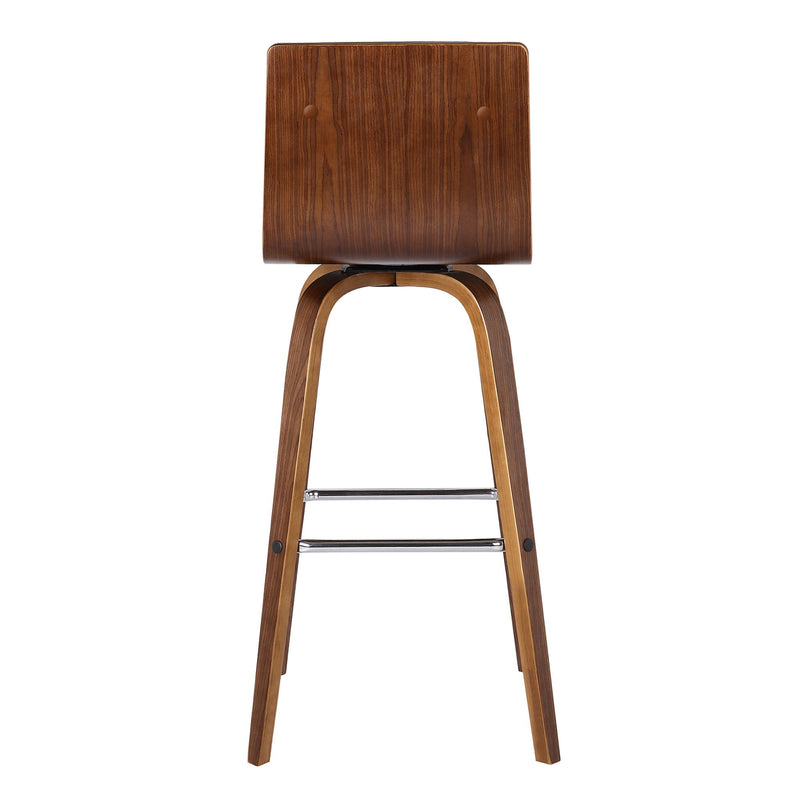 26" Solid Wood Swivel Low Back Counter Height Bar Chair - Brown