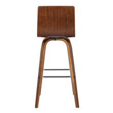 Load image into Gallery viewer, 26" Solid Wood Swivel Low Back Counter Height Bar Chair - Brown
