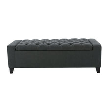 Load image into Gallery viewer, Contemporary Storage Ottoman With Tufted Top - Dark Gray
