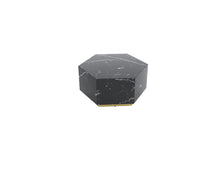 Load image into Gallery viewer, 35" Faux Marble Hexagon Drum Coffee Table - Black And Gold
