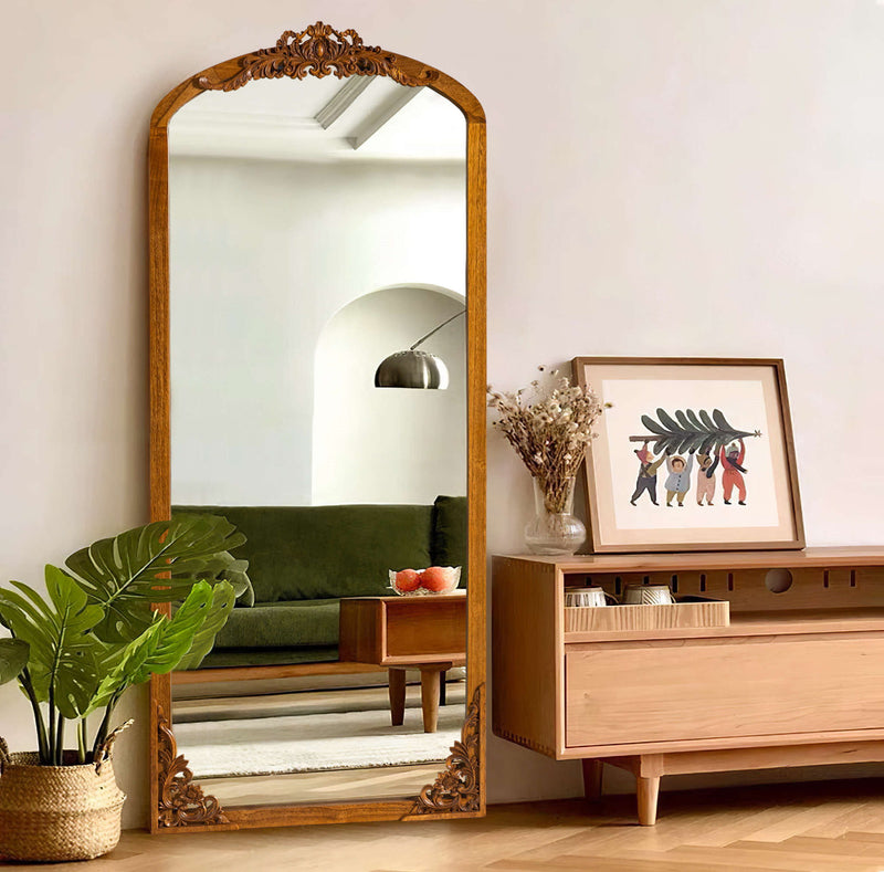 69" Solid Wood Framed Full Length Mirror - Brown