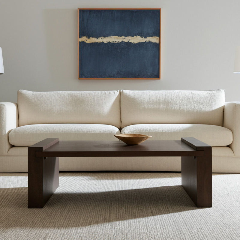 48" Solid Wood Sled Coffee Table - Dark Brown