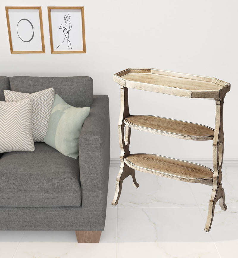 End Table With Two Shelves - Light Brown