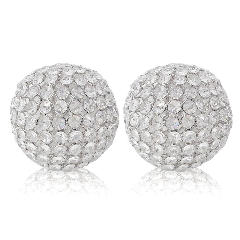 Decorative Orb Tabletop Sculptures (Set of 2) (373745) - Clear / Silver