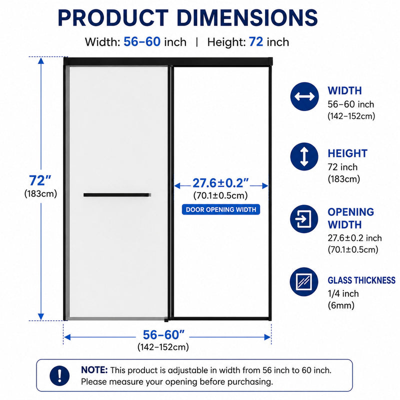 Semi-Frameless Double Sliding Shower Door