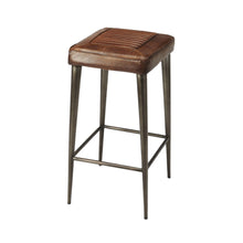 Load image into Gallery viewer, Iron Backless Counter Height Bar Chair - Brown / Gray
