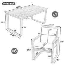 Load image into Gallery viewer, 7 Piece Outdoor Patio Dining Set With Removable Cushions
