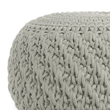 Load image into Gallery viewer, Nisi - Round Knitted Outdoor / Indoor Pouf - Light Gray
