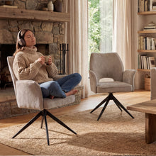 Load image into Gallery viewer, Dining Chair With Soft Cushion And 360° Rotation, Comfortable Armrest For Kitchen (Set of 2) - Gray
