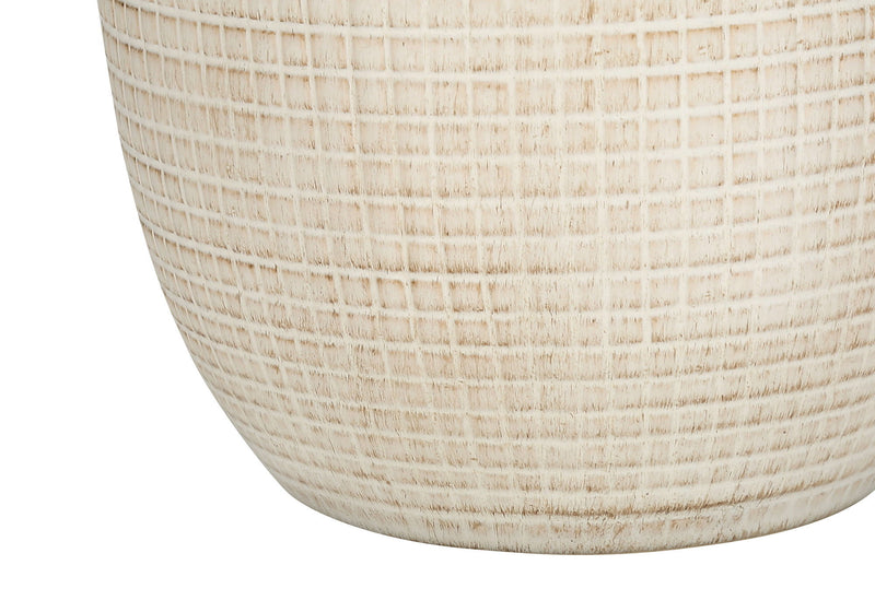 Ceramic Urn Table Lamp With Drum Shade - Cream
