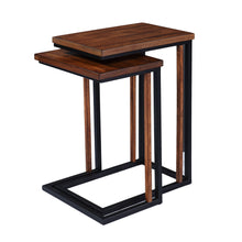 Load image into Gallery viewer, Solid Wood Rectangular Nested End Tables (Set of 2) - Brown

