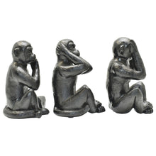 Load image into Gallery viewer, Monkey Tabletop Sculpture (Set of 3) - Black

