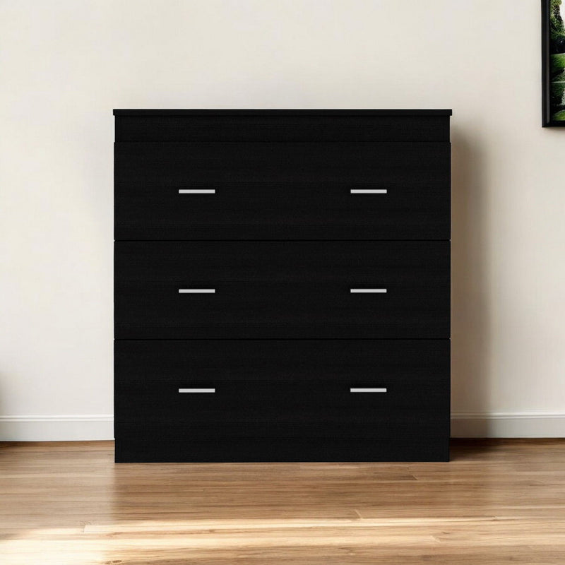 31.5" x 16.4" x 33.5" Three Drawer Dresser - Black