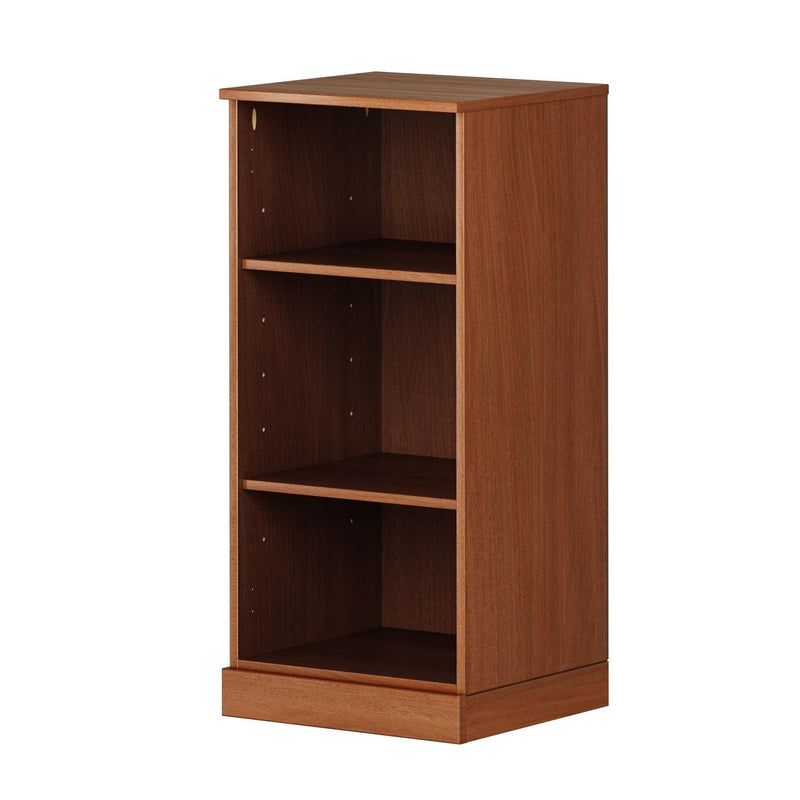 Solid Wood Adjustable Three Tier Library Bookcase - Coffee