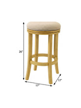 Load image into Gallery viewer, Solid Wood Swivel Backless Counter Height Bar Chair - Cream / Brown
