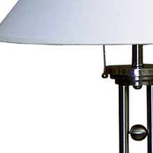 Load image into Gallery viewer, Metal Two Light Table Lamp With White Classic Empire Shade - Silver
