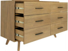 Load image into Gallery viewer, Six Drawer Wooden Double Dresser - Walnut
