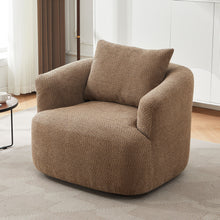 Load image into Gallery viewer, 360° Swivel Barrel Sofa Chair With Throw Pillow, Upholstered Accent Chair
