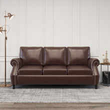 Load image into Gallery viewer, Contemporary 3 Seater Sofa With Nailhead Trim

