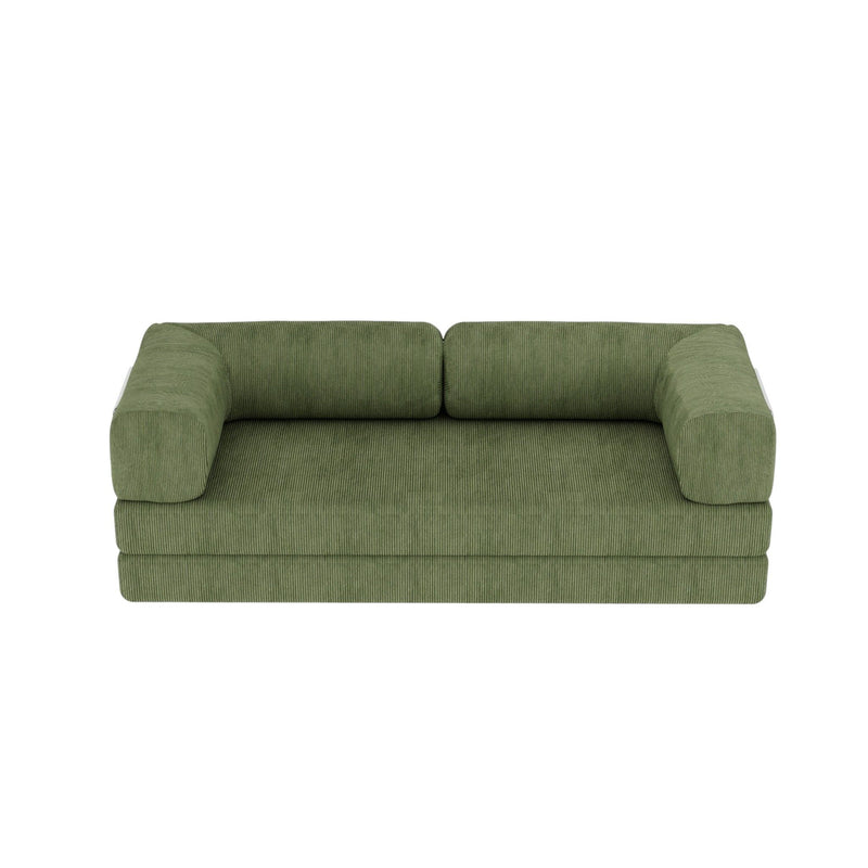 Corduroy Convertible Futon Sleeper Sofa - Green