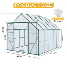 Load image into Gallery viewer, Double Door Polycarbonate house Raised Base And Anchor Aluminum Heavy Duty Walk In houses For Outdoor Backyard In All Season
