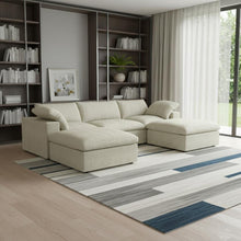 Load image into Gallery viewer, 2 Piece Living Room Set Blend Modular Sofa &amp; Ottoman Storage - Khaki
