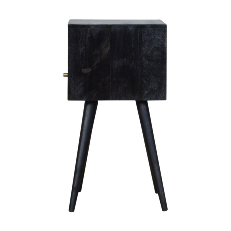 22" Solid Wood Square One Drawer Nightstand - Black