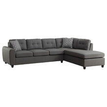 Load image into Gallery viewer, Balta - Button Tufted Sectional With Removable Cushion Upholstered Sofa - Gray
