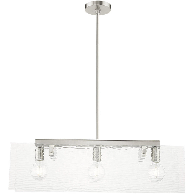3-Light Dimmable Chandelier With Shades - Nickel
