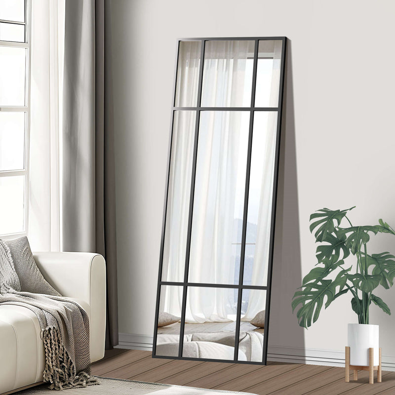 63" Metal Framed Accent Mirror - Black