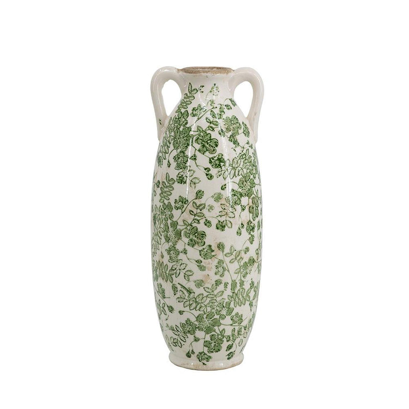 Leaf Amphora Table Vase (574227) - Green / White