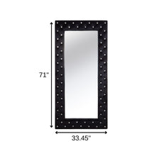 Load image into Gallery viewer, 71" Wood And Faux Crystal Framed Freestanding And Wall Mount Standing Mirror - Black
