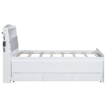 Load image into Gallery viewer, Twin Size Platform Bed with Storage LED Headboard, Twin Size Trundle and 3 Drawers, White
