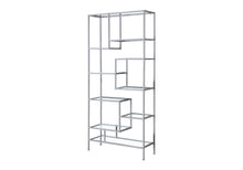 Load image into Gallery viewer, Nine Tier Etagere Bookcase - Silver / Clear
