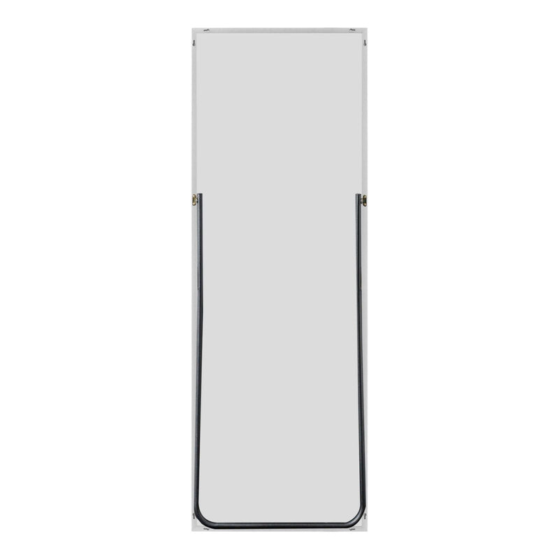 64" Metal Wall Mounted And Freestanding Framed Accent Mirror - Silver