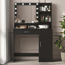 Load image into Gallery viewer, Wood Mirrored Vanity Table Lights - Black
