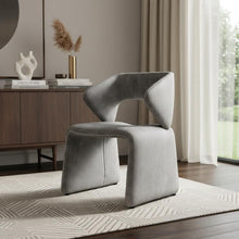 Load image into Gallery viewer, Velvet Solid Color Side Chair - Light Gray
