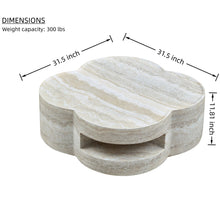 Load image into Gallery viewer, Clover Round Coffee Table With Open Storage - Marble
