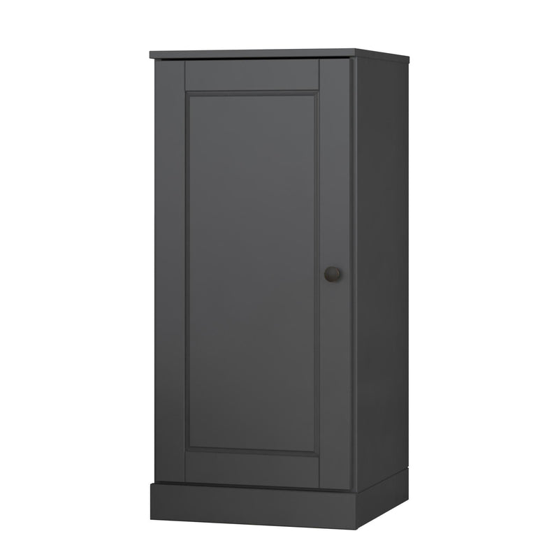 Solid Wood Adjustable Three Tier Library Bookcase With One Door (751362) - Gray