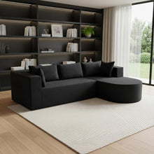 Load image into Gallery viewer, Corduroy Modular Sofa Chaise With Toss Pillows (723852) - Black
