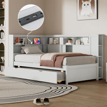 Load image into Gallery viewer, Daybed With Storage Shelves, USB Charging, And Trundle Bed
