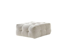 Load image into Gallery viewer, Chenille Tufted Pouf Ottoman - Beige / Black
